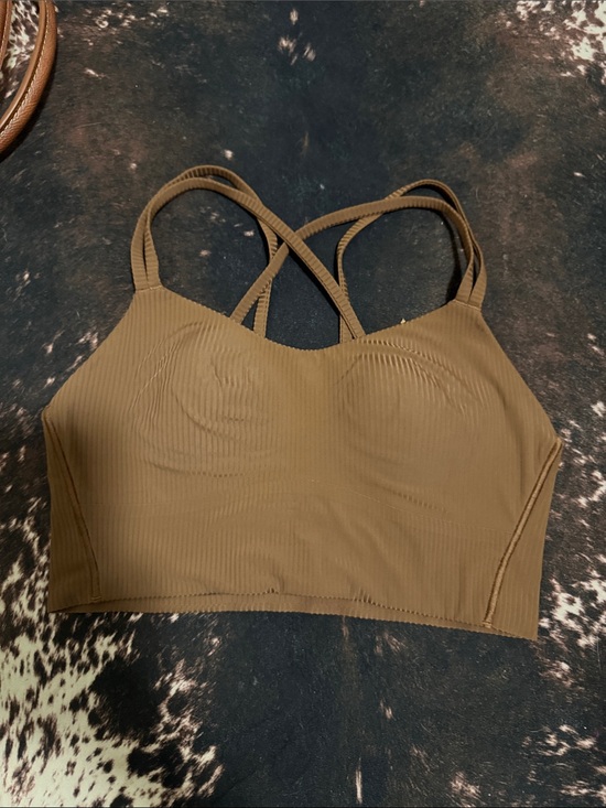 lululemon athletica Other - lululemon athletica Olive Brown Ribbed Crossback Sports Bra